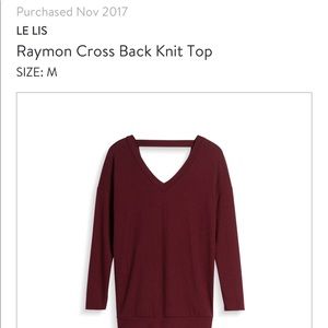Maroon cross back knit top